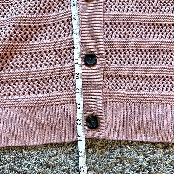 NWT SONOMA Mauve Button Down Knit Cardigan Size XXL Preppy Casual Minimalist - Picture 4 of 8